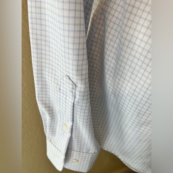 NWT Pronto Uomo size 15 34/35 Non-Iron Blue & White Dress Shirt Men’s Warehouse - Picture 7 of 7